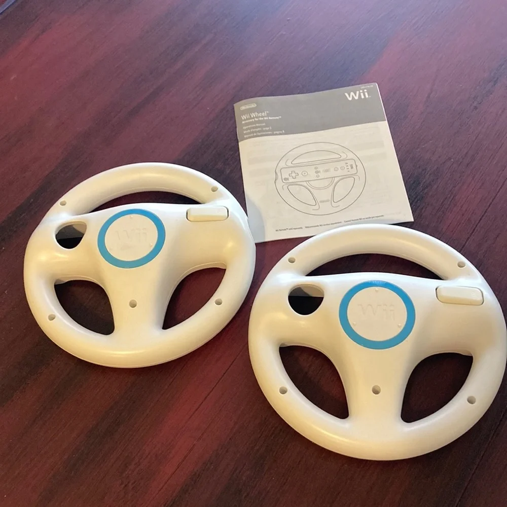 Nintendo Wii White Racing Wheel Set
